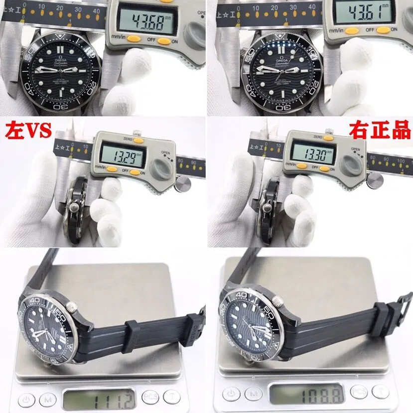 Seamaster VS Factory Omega Watch 210.92.44.20.01.001 VS Genuine Product Review Strap Comparison Chart