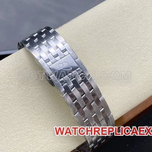 top-tier watch BreitlingBLS factory aviation chronographblack dialsteel bracelet front live photo