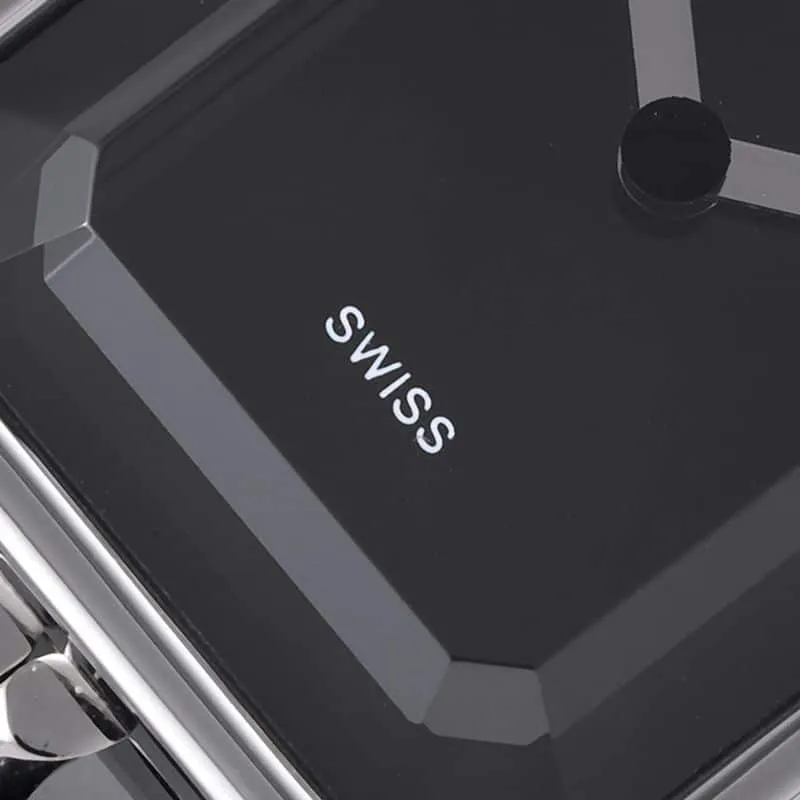 Chanelladies' watchtop-tierhigh-quality replicaPremiere series quartz watch white steel black dial side view