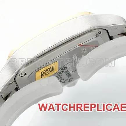 1:1replica watch Santos Cartiersilver dialyellow gold set with diamond bezelquartz movementbraceletlive photos