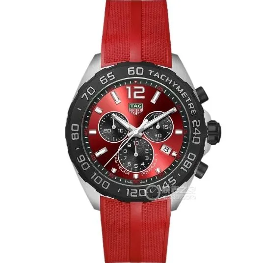 Tag Heuer F11:1super red green yellow plate chronograph rubber model CAZ101Afront live photo