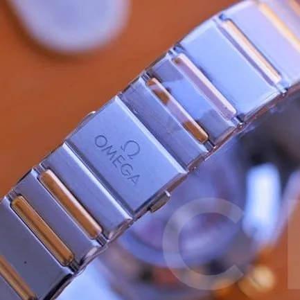 top-tier watch Omega fifth generation constellation series gold plate silver steel bracelet men's watch clasp picture