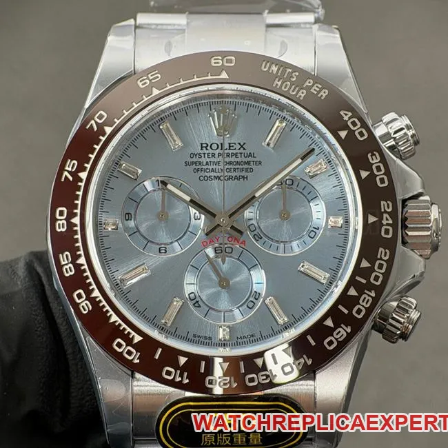 collectible watch RolexCBD factory Daytona ice blue dialsteel bracelet4130front live photo