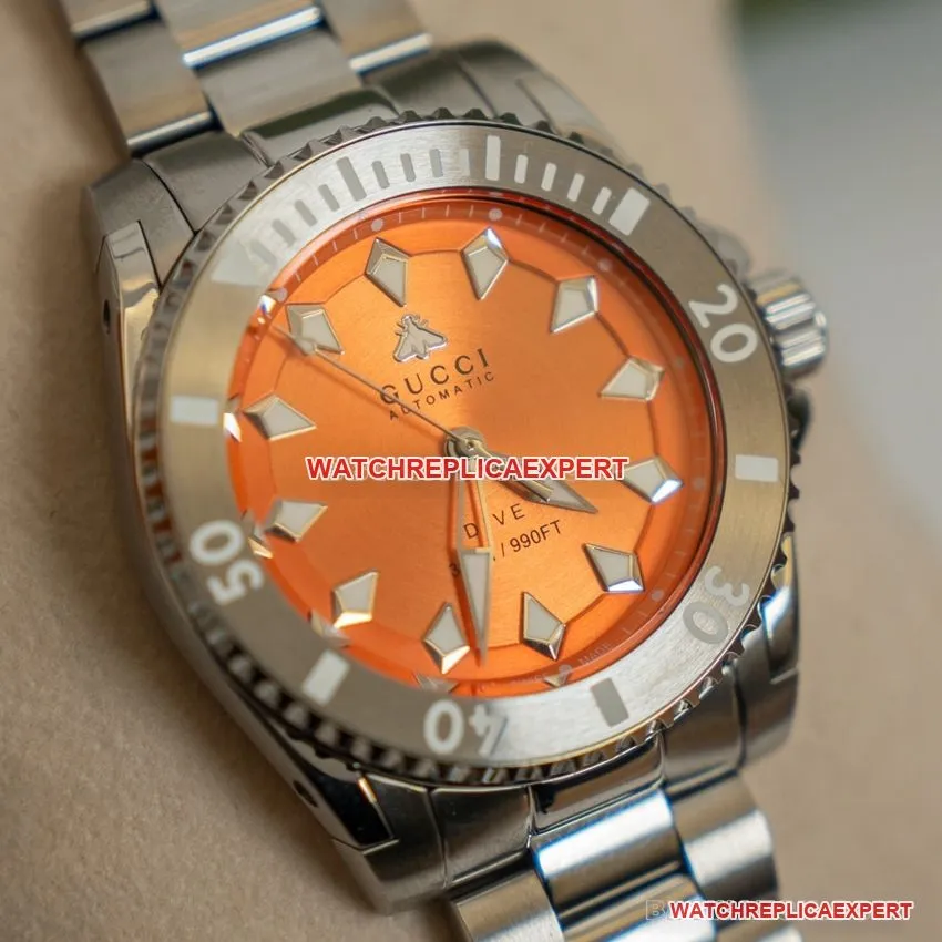 Gucci top-tier 1:1high-quality replica2024 new orange plate steel bracelet model YA136355front live photo