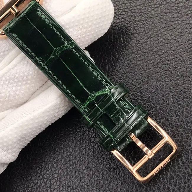 YF factory top-tier watch Hermès white dial green strap crocodile leather strapquartz watch back cover picture
