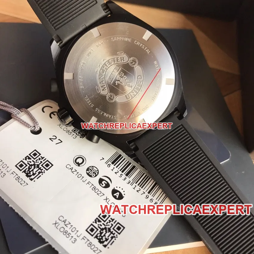 Tag Heuer F1top-tier 1:1high-quality replicablack dial Manchester United CAZ101Jfront live photo