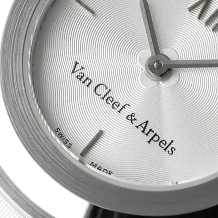 top-tier Van Cleef & Arpels women's white dial white leather strapCharms Goldleather strapquartz watch front view