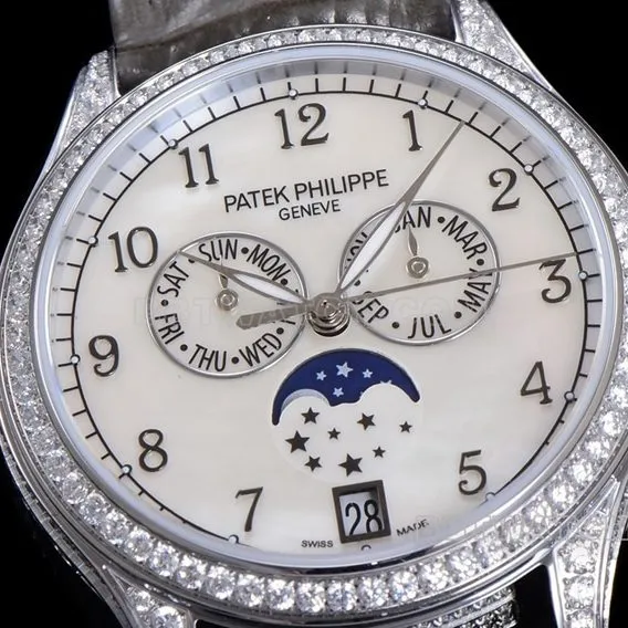 ZP factory Patek Philippe complex function timepiece top-tier 1:1high-quality light gray leather strap model 4948G-010caseback live photo
