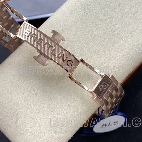 1:1replica watch BLS factory Breitling aviation chronograph silver white dialrose goldsteel bracelet bracelet live photos