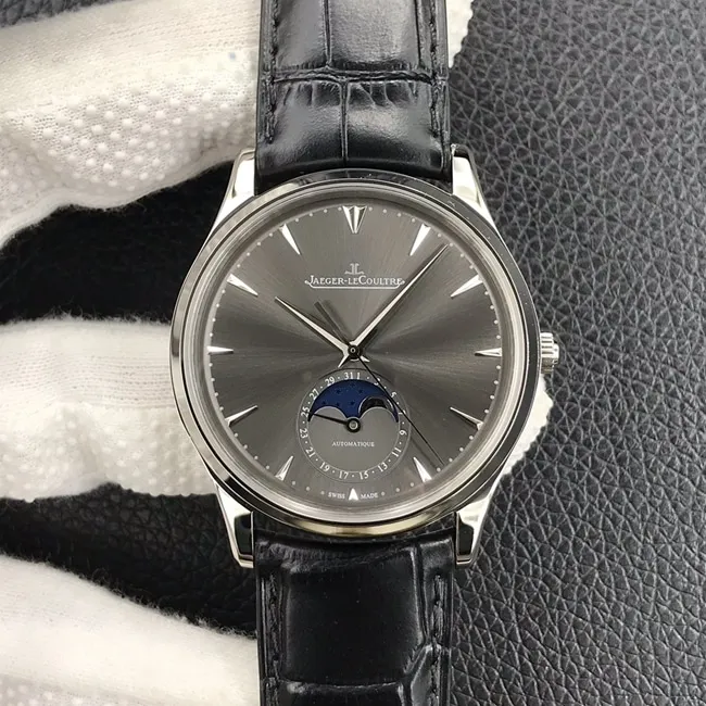 GF FactoryJaeger-LeCoultretop-tier watch moon phase master series formal men's black dial black belt automatic movement watch movement picture