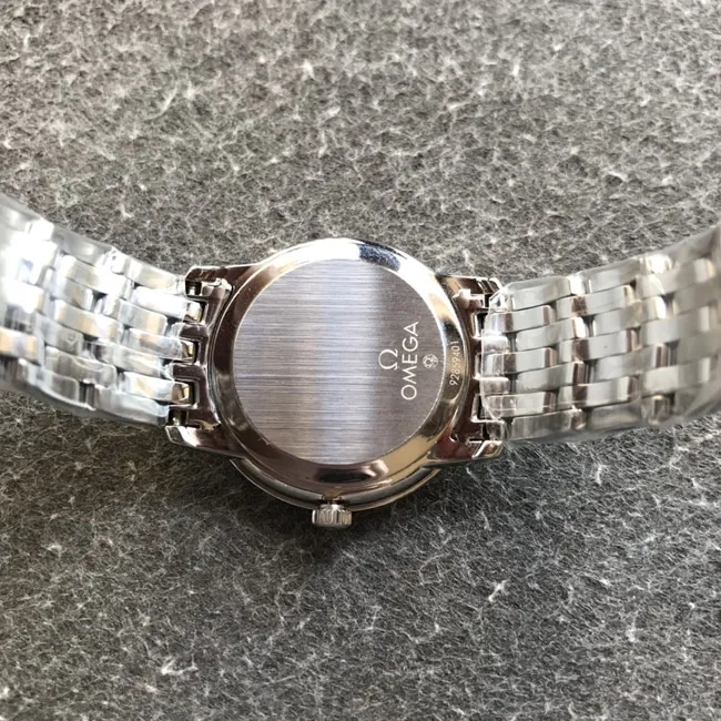 DK factory top-tier replicaOmega1:1 watch women's black dialsteel bracelet new natural real diamond quartz butterfly series watch front view