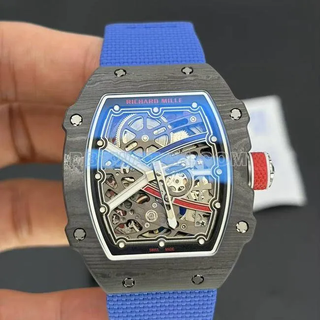 Richard Mille men's top-tier watch hollow plate black shell mechanical RM67-02front live photo