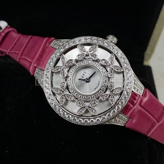 top-tier watch Graf VCA factory sapphire crystaldiamond33mmquartz movementside live photo
