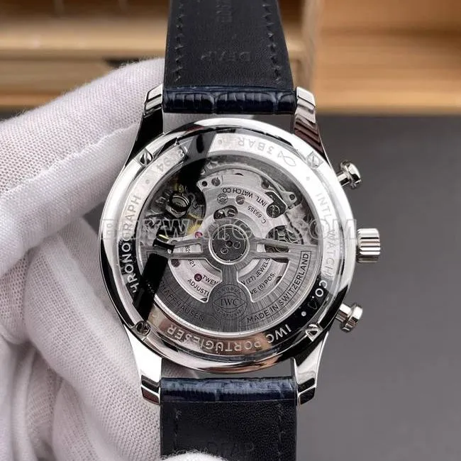 watch Portugal APS factory IWC silver white dial blue needle front live photo