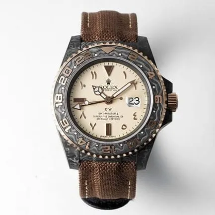 Rolextop-tier watch men's white dial nylon strap full automatic movement front view
