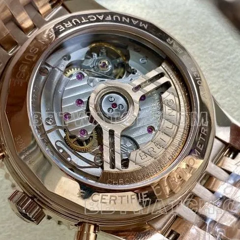 1:1replica watch BLS factory Breitling aviation chronograph silver white dialrose goldsteel bracelet model clasplive photos
