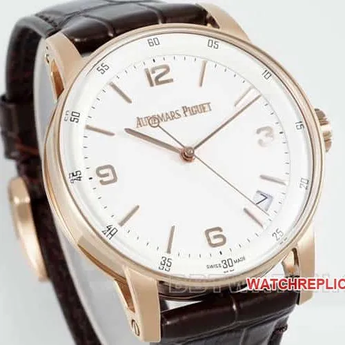 APSAudemars PiguetCODE1:1super clonewhite dialrose gold shell leather strap model 15210caseback live photo