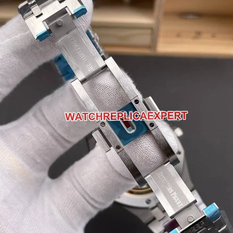 Audemars Piguet watch DDF factory Royal Oak41mmblue dial4302 mechanical steel bracelet front live photo