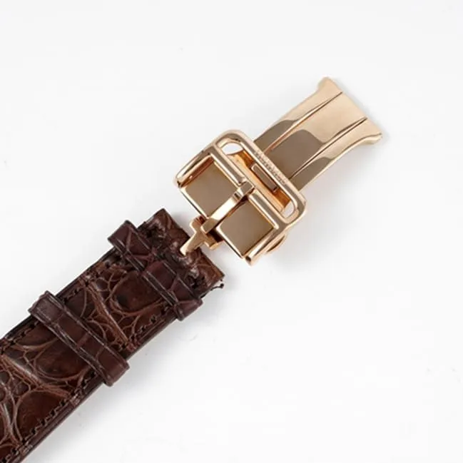 top-tier watch Hermès men's gray plate brown belt retro watch front view