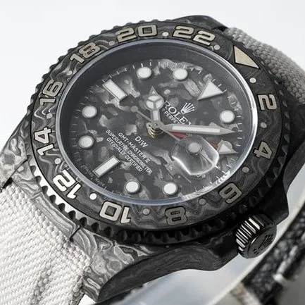 Top Rolex imitation black plate carbon fiber automatic mechanical men's watches front view