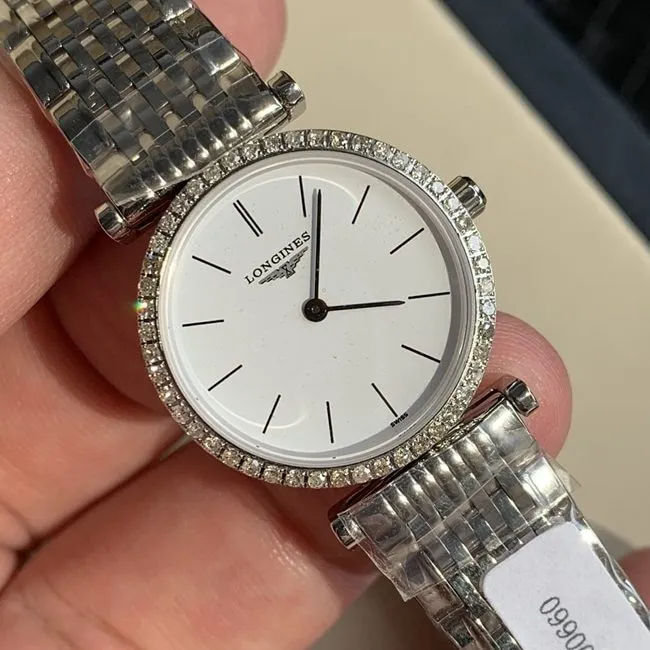 top-tier watch Longines women's white dialsteel bracelet Jialan series casual fashion women's quartz watch clasp picture