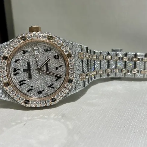 top-tier watch Audemars Piguet men's gray plate steel bracelet watch clasp picture
