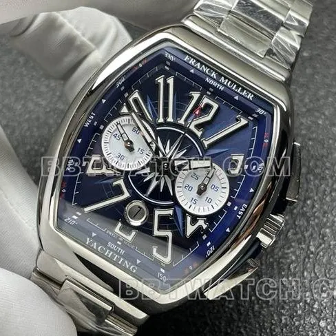 1:1replica watch ABF factory Frank Muller V45blue dial steel braceletfront live photo