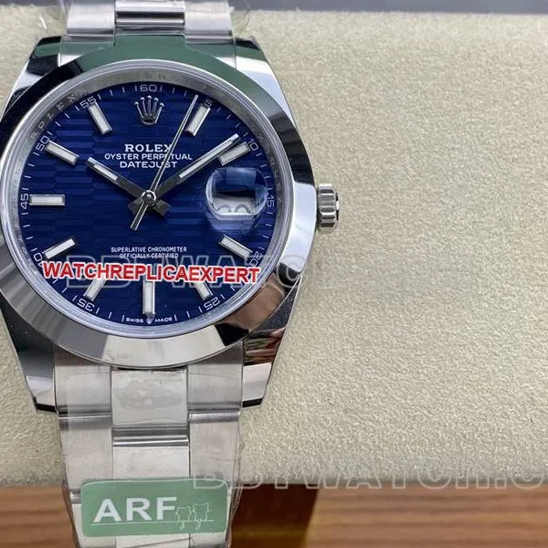 Rolex watch ARF Factory log 41mm aperture blue dial3235 steel bracelet front live photo