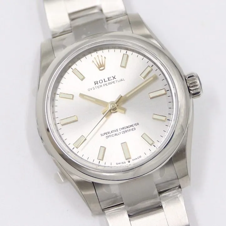 EW Oyster Perpetual Rolex1:1replica watch silver dial31MMsteel bracelet model m277200-0001clasplive photos