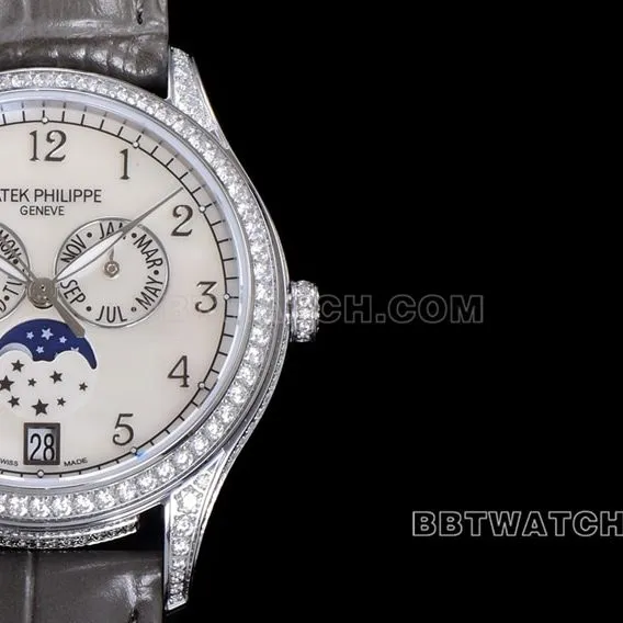 ZP factory Patek Philippe complex function timepiece top-tier 1:1high-quality light gray leather strap model 4948G-010front live photo