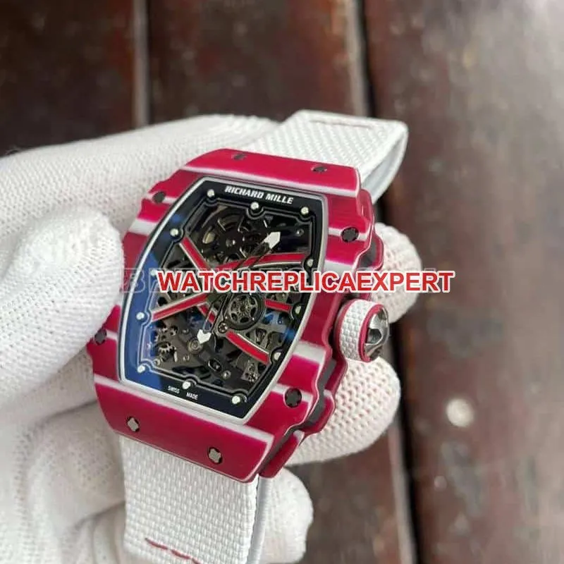 Richard Mille men's top-tier 1:1high-quality hollow plate white RM67-02front live photo