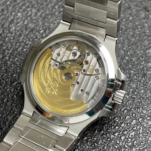 3K FactoryPatek Philippetop-tier watch Nautilus series fully automatic movement women's black dialsteel bracelet watch front view