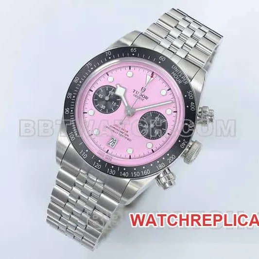 ZF FactoryTudor Biwan top-tier 1:1high-quality pink dial chronographsteel bracelet model 79360Nside live photo