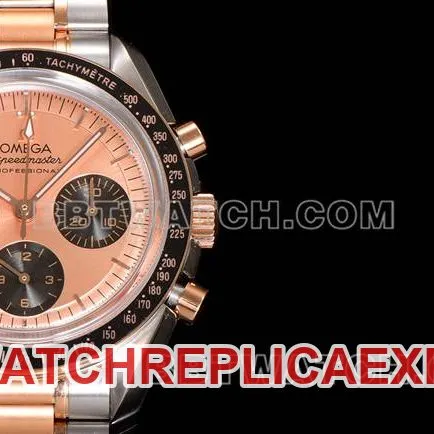 collectible watch Speedmaster N1 factory Omegarose gold interplate gold steel bracelet model side live photo