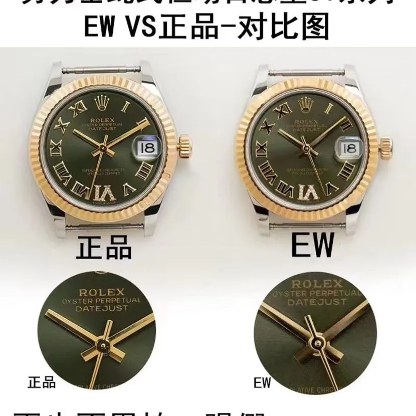 EW Rolex Top collectible watches Oyster Perpetual Logo 31mm Real and Fake Comparison Review