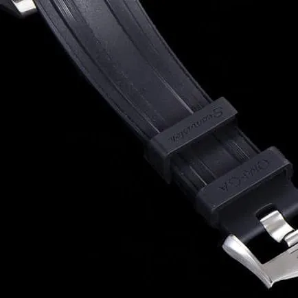 OM Factorytop-tier watch Omega new Seamaster 300m men's black dial black rubber strapchronograph watch front view