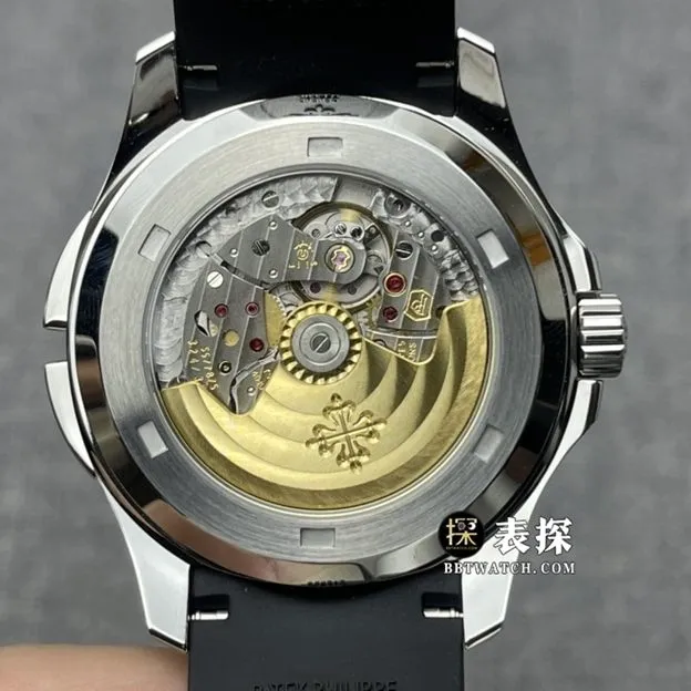 ZF FactoryPatek Philippe5164A-001top-tier 1:1super watch men's black dial dual time zone rubber model picture and price caseback live photo