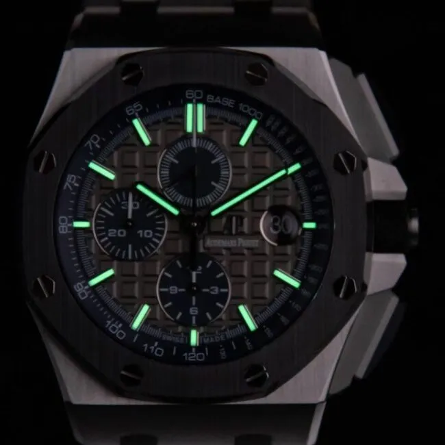top-tier replicaAPFAudemars PiguetRoyal Oak offshore gray plate 26400 watch breaks OEM blockade technology detail shots