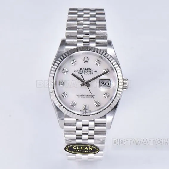 Factory C Rolex log top-tier 1:1super clone36mm mother-of-pearl diamond disc m126234-0019braceletlive photos