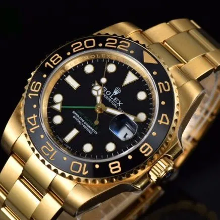 Front view of the full range of high-quality V9RolexGMT-MasterGMTblack dial watches from major manufacturers