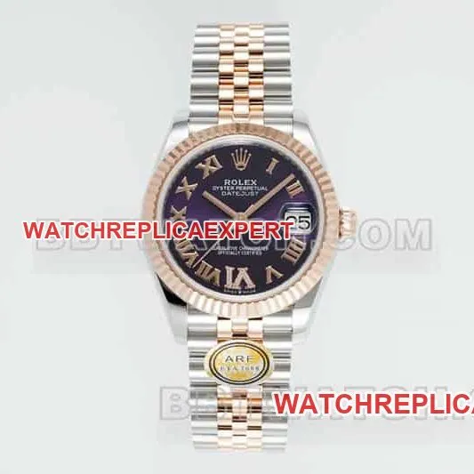 ARF FactoryRolex log 1:1top-tier purple plate 31mm gold five-lattice chain link 278271front live photo