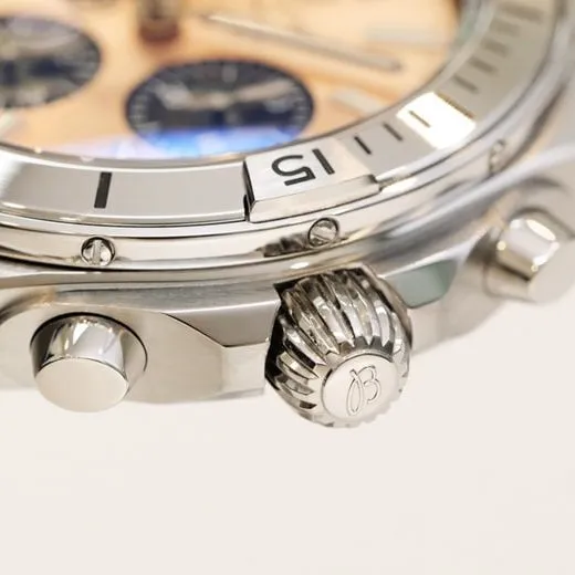 GF Factorytop-tier watch Breitling men's gold plate steel bracelet watch detail shots