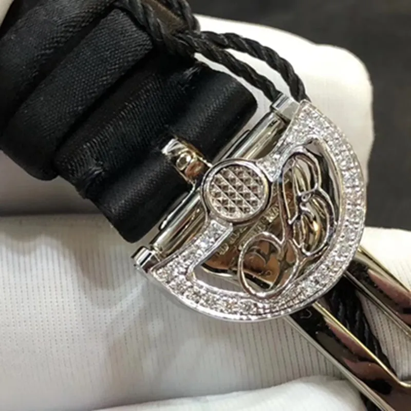 top-tier watch Breguet women's real diamond leather strap watch front view