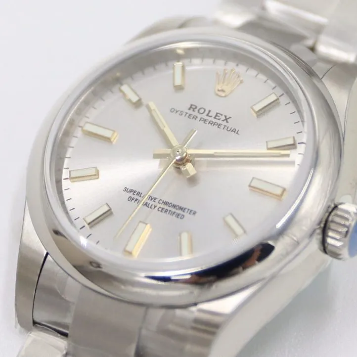 EW Oyster Perpetual Rolex collectible watches silver plate 31MM steel strap models m277200-0001