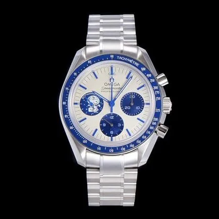 Omegatop-tier watch men's automatic movement white dialsteel bracelet Snoopy series watch detail shots