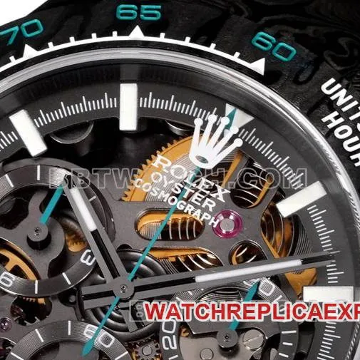 collectible watch TWF factory Rolex Daytona carbon fiber modified custom green front live photo