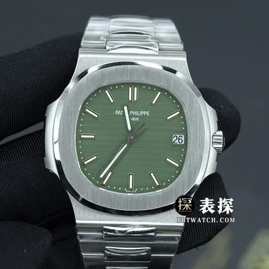 PPF FactoryPatek Philippe sporty and elegant top-tier watch men's olive green Nautilussteel bracelet picture and price front live photo