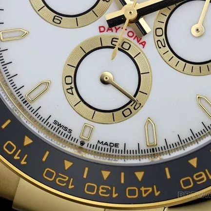 top-tier watch ZF FactoryRolexDaytonawhite dial gold case 4131 mechanical front live photo