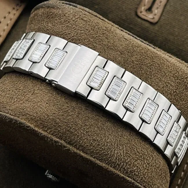 Top-tier watch Girard-Perregaux men's white dialsteel bracelet Laurel series tourbillon mechanical watch front view