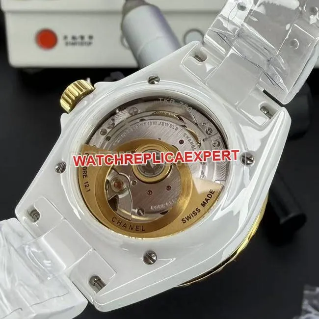 1:1replica watch ChanelBV factory white dial38mm mechanical front live photo